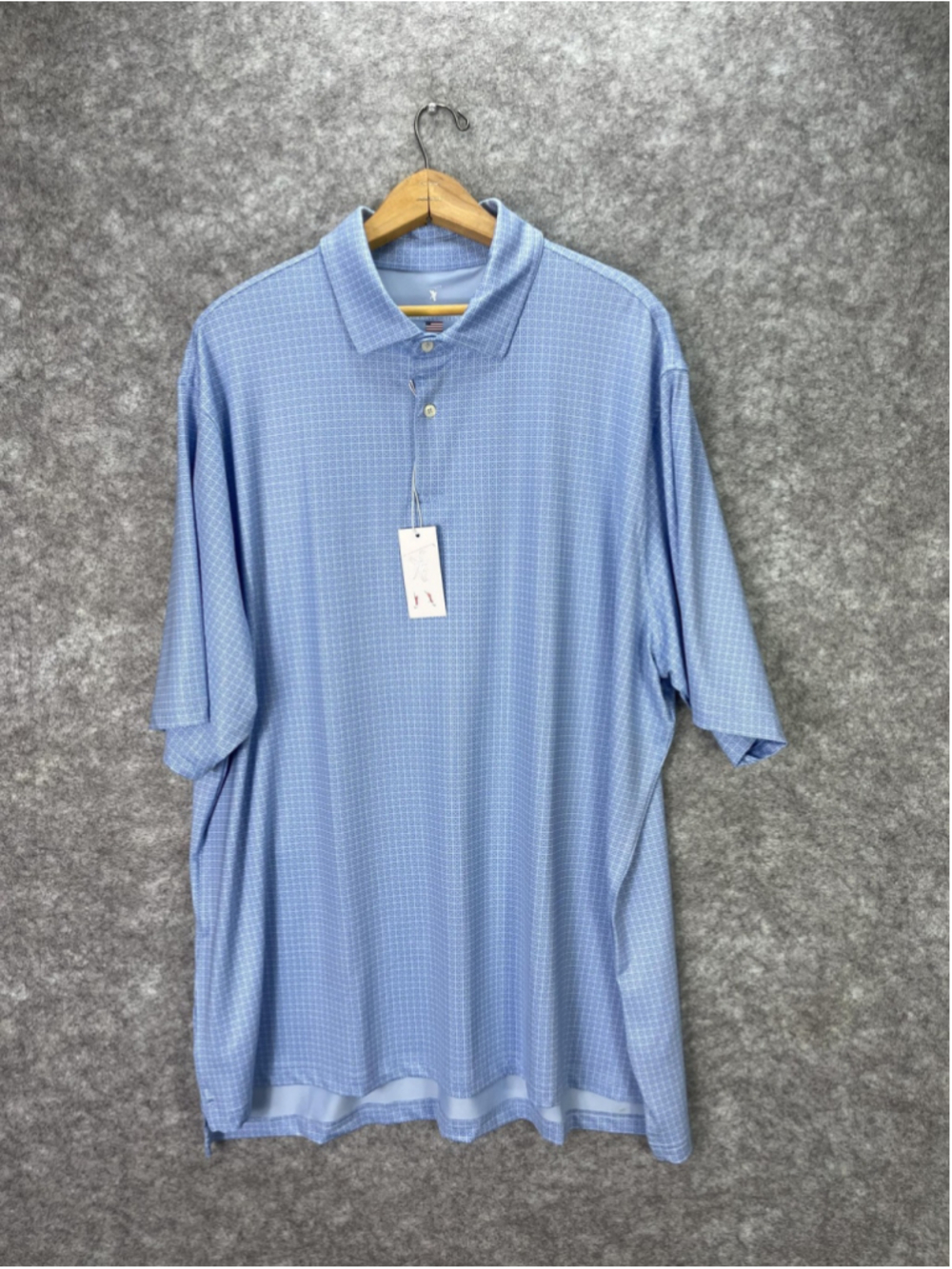 Fairway & Greene Polo Shirt Mens 2XL Blue Geometric Golf Performance Stretch